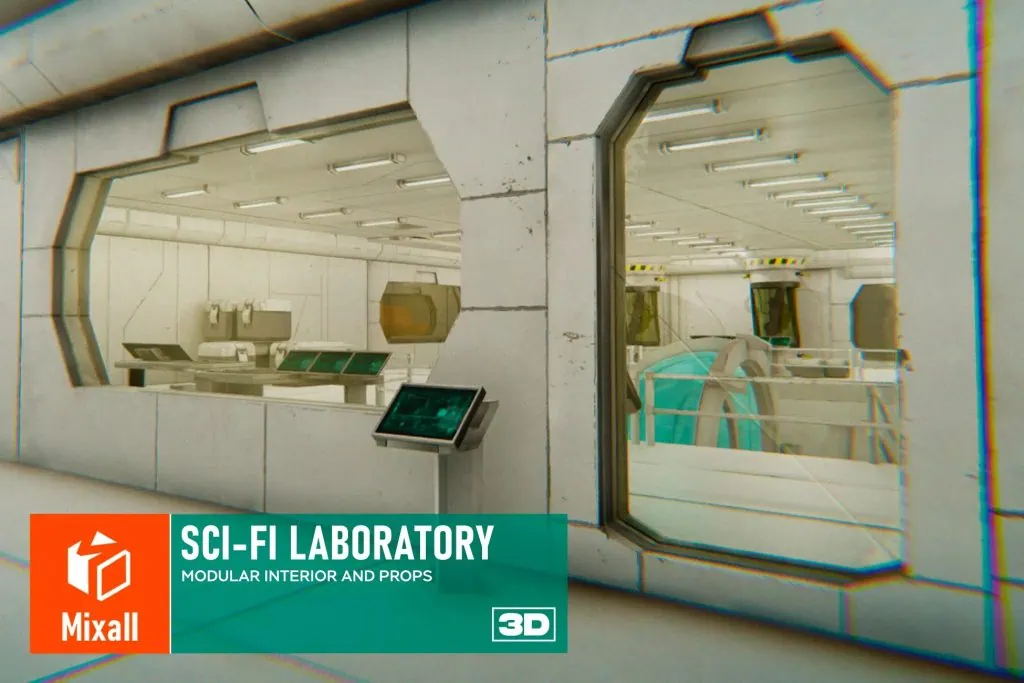 Sci-fi laboratory - modular interior and props