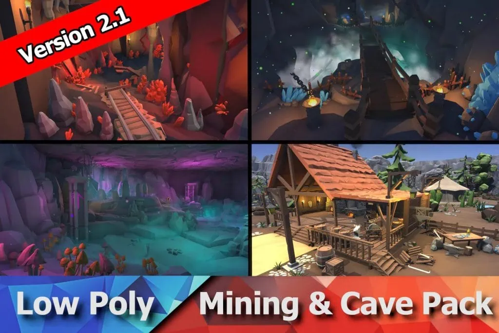 Ultimate Low Poly Mining, Cave & Blacksmith Pack - Ores, Gems, Props, Tools