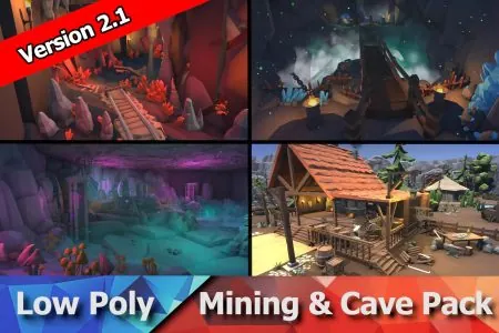 Ultimate Low Poly Mining, Cave & Blacksmith Pack - Ores, Gems, Props, Tools